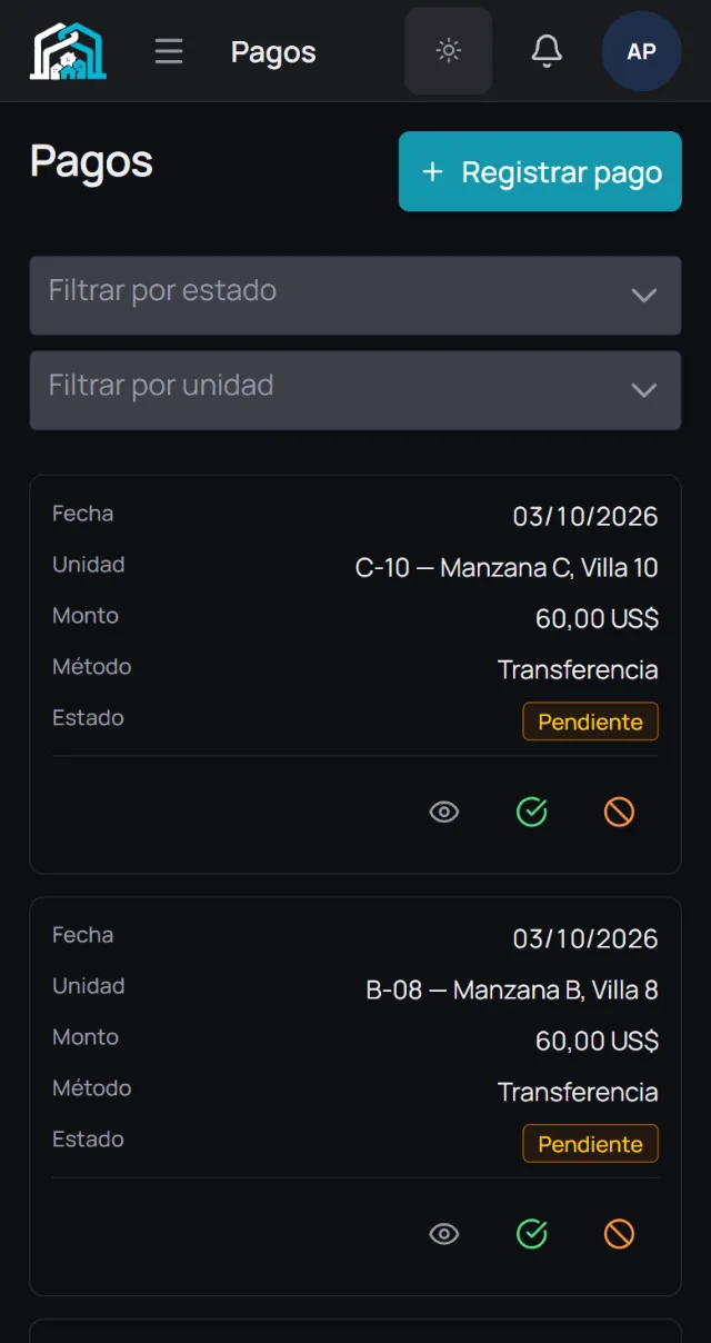 pagos con comprobante pendiente