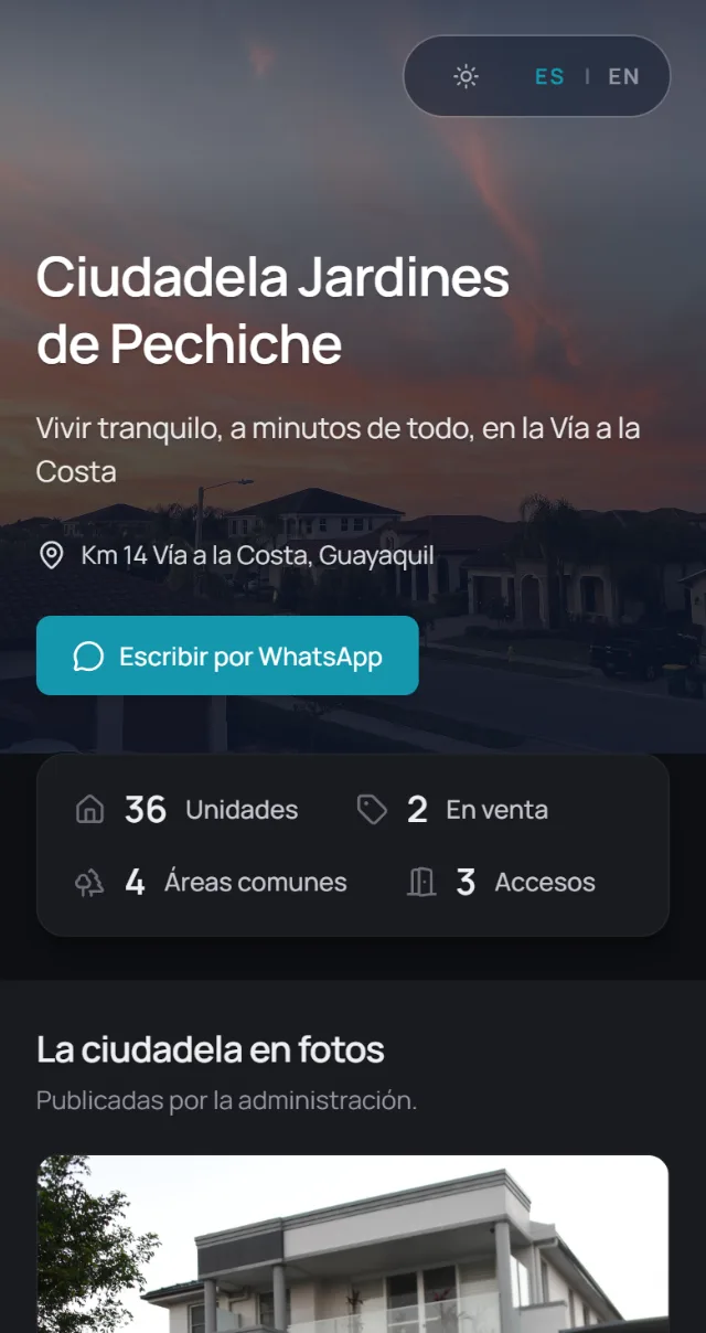página pública con mapa