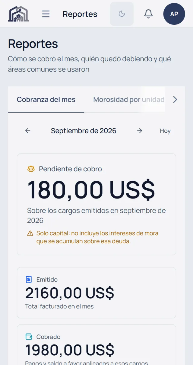 reporte de cobranza